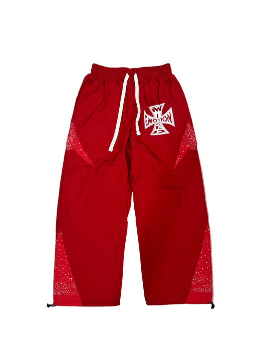 Mixed Emotion Red Classic Nylon Pants