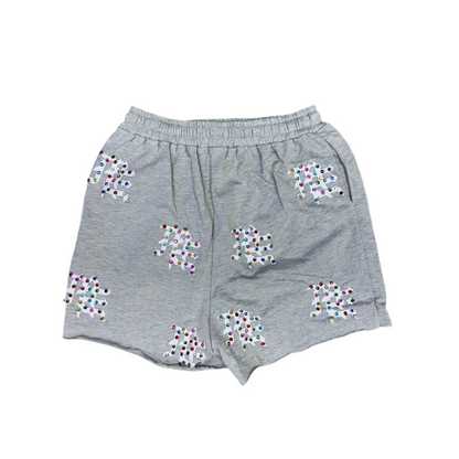 Mixed Emotion Gray Short Colors Rhinestone