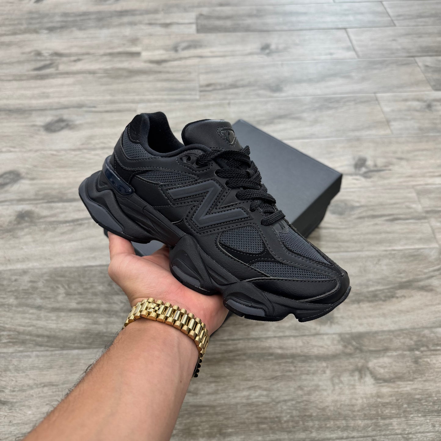 New Balance 9060  Leather Triple Black