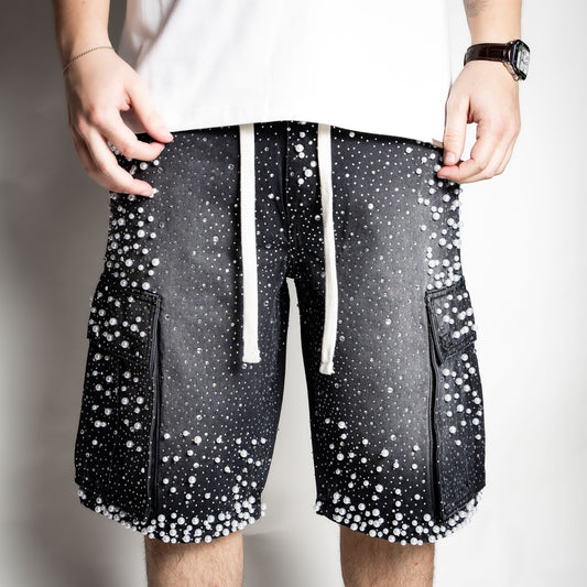 Rebel Pearl Shorts Jeans (black)