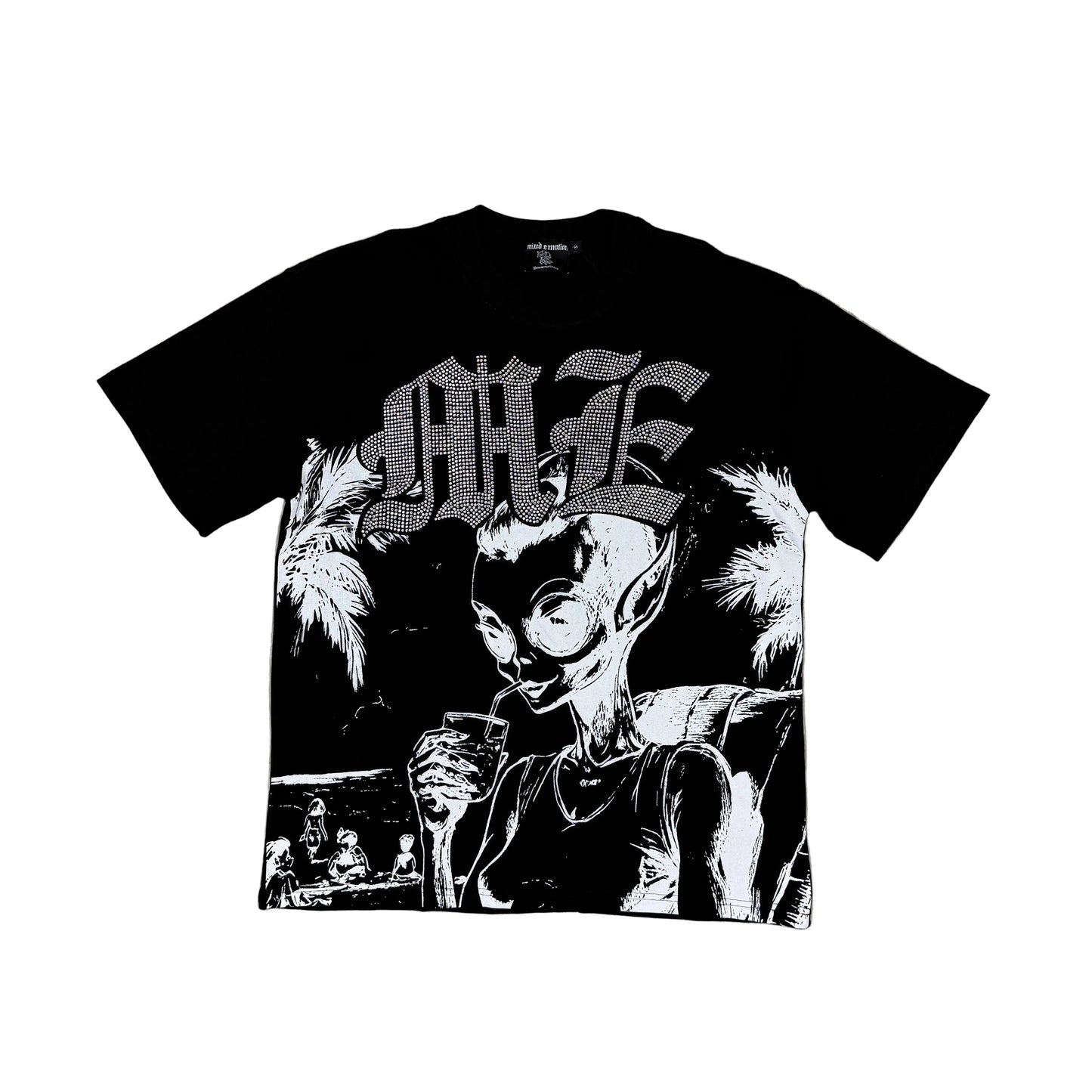 Mixed Emotion Black Beach Rhinestone Tee