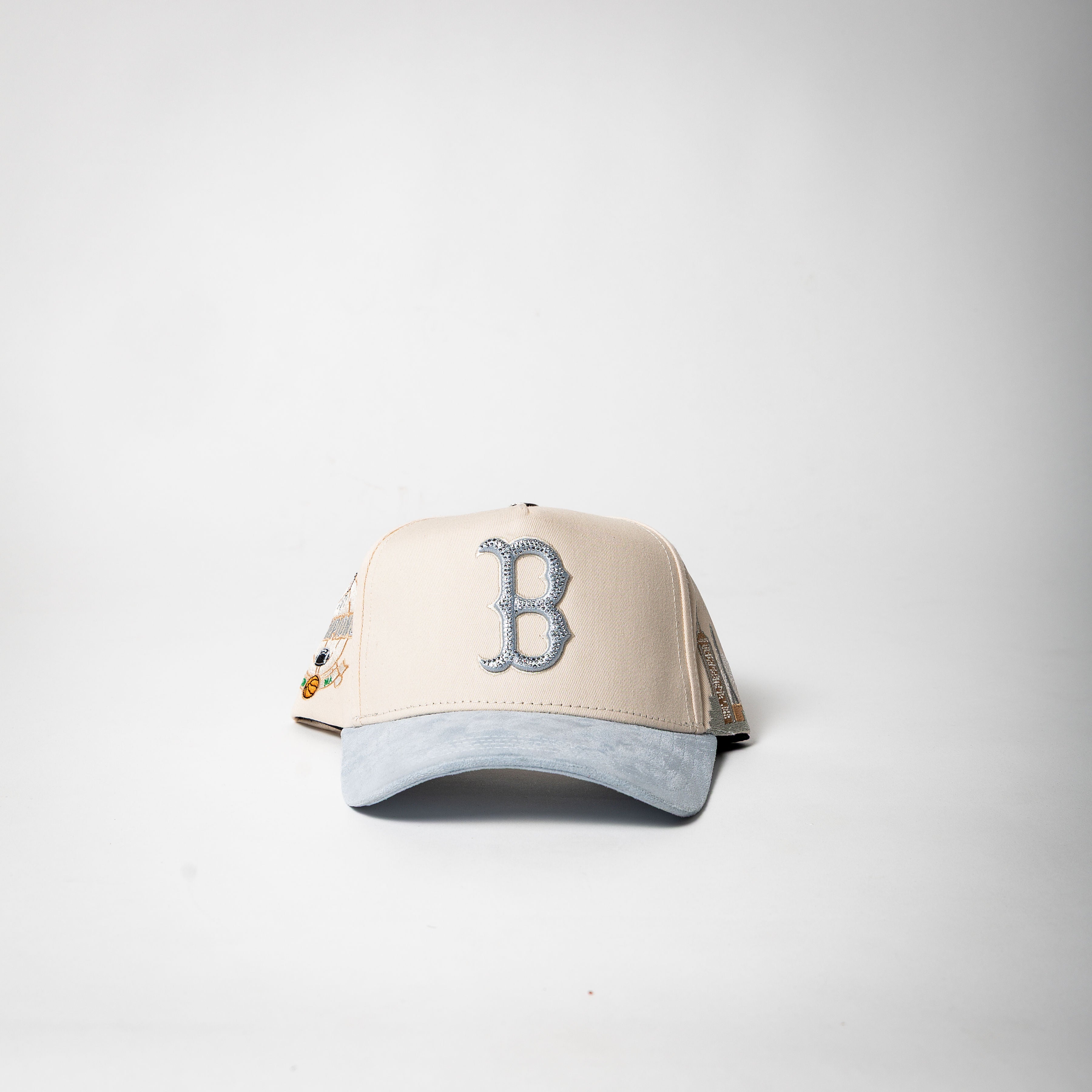 Cap Fans “ Boston ” ( cream/light blue) – Jemyk's Boutique