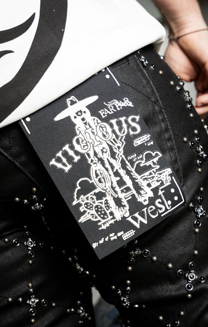 VICIOUS Coated Black Stitching Stone Flare