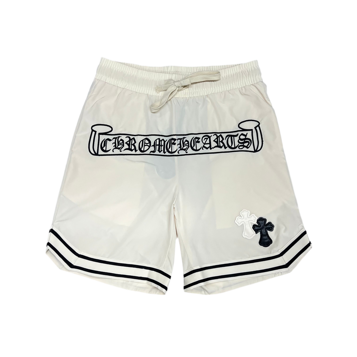 Chrom€ He@rts Bone White Short
