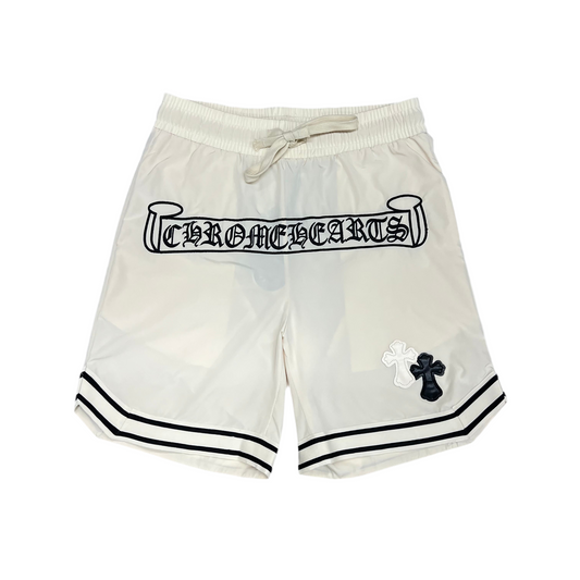 Chrom€ He@rts Bone White Short