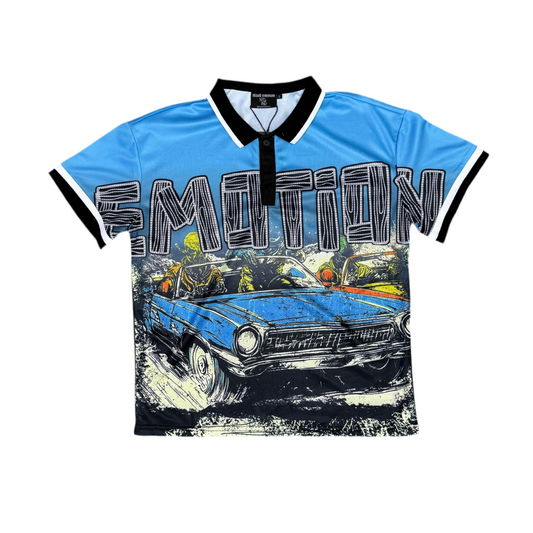 Mixed Emotion Blue Road Rage Button Up
