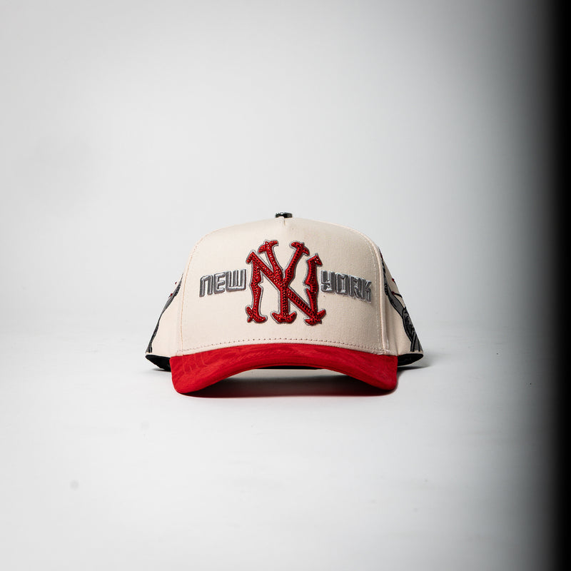Cap Fans “NY” ( cream/red )