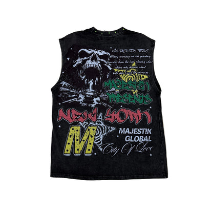 MAJESTIK Tank Top “ City Skull ”