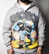 Mixed Emotion Grey End Rhinestone Hoodie