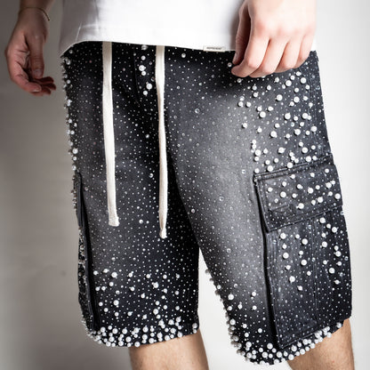 Rebel Pearl Shorts Jeans (black)