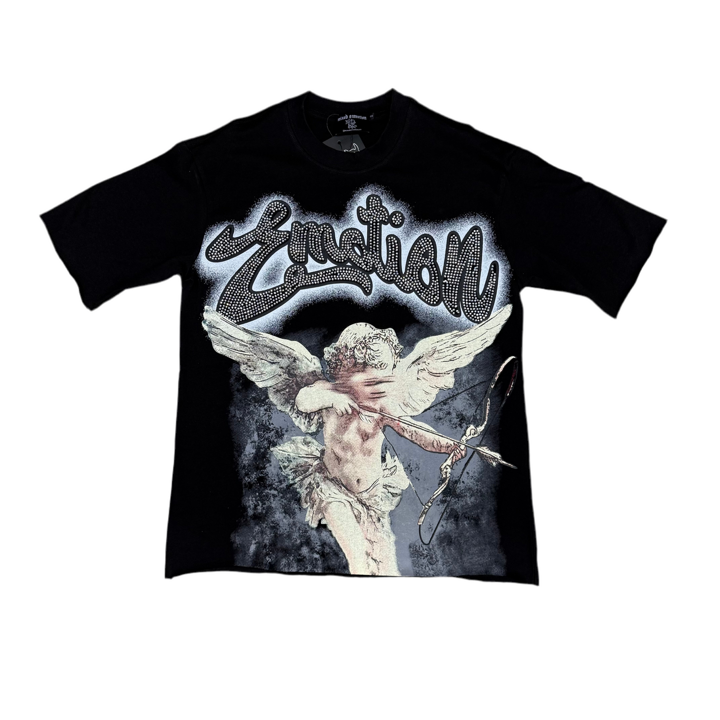 Mixed Emotion Black Rhinestone Angel