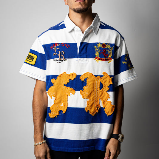 First Row ( Blue / White Polo )