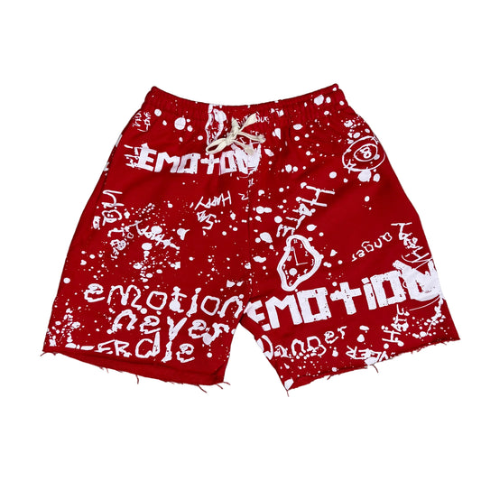 Mixed Emotion Graffiti Shorts (red)