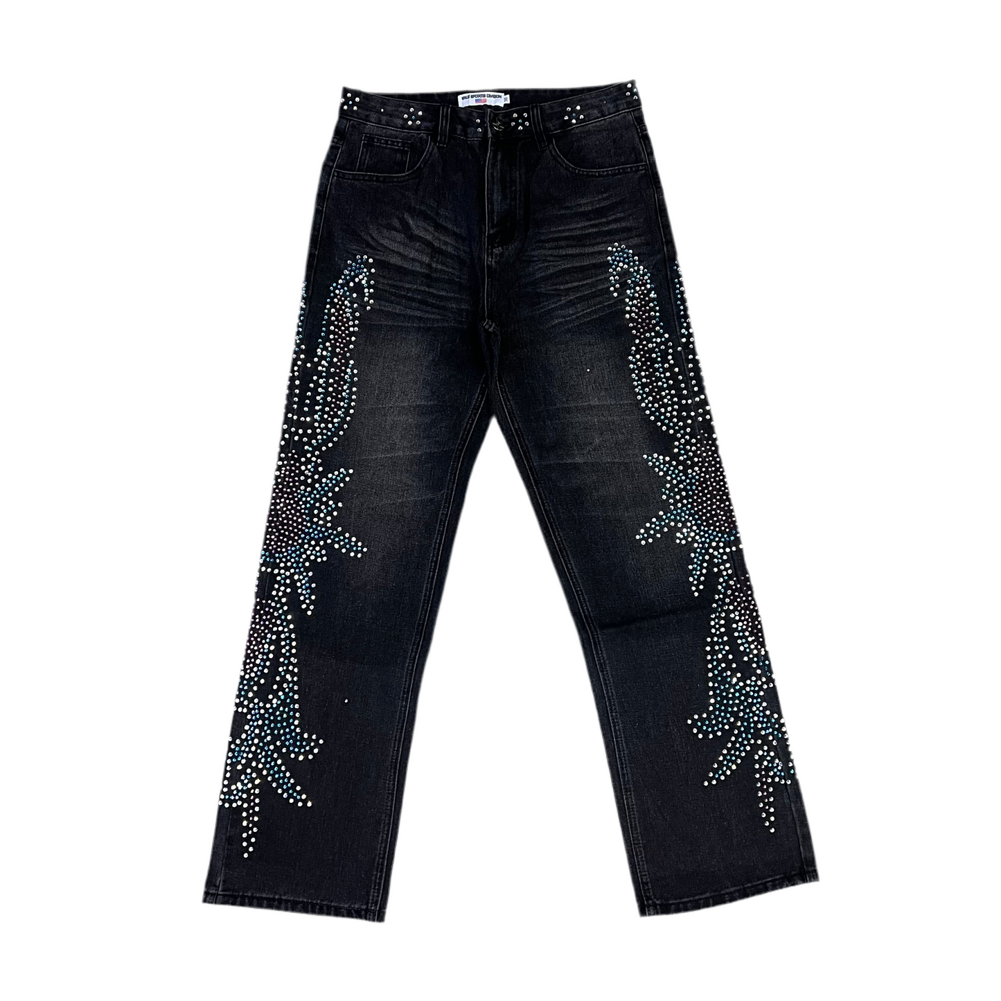 VALEDREAMS Rhinestones Jean [black]