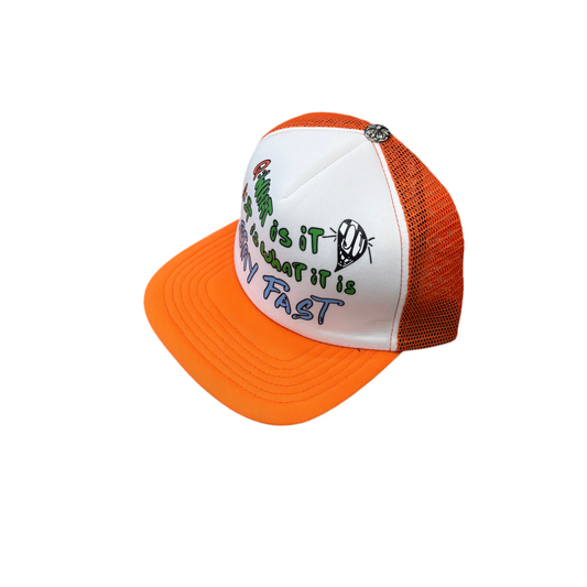 Chrom€ He@rts Stay Fast Trucker Hat [orange]