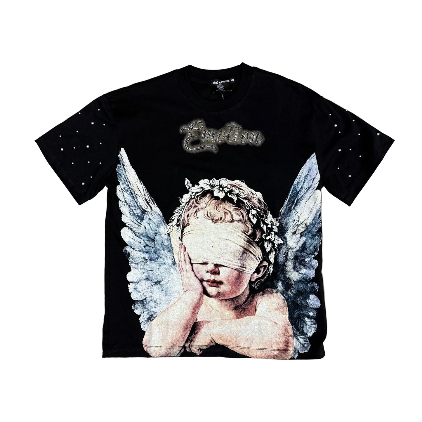 Mixed Emotion Angels Pearls ( black ) Tee