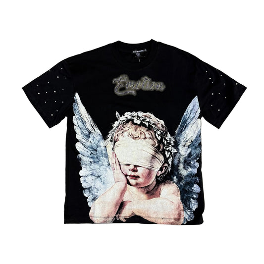 Mixed Emotion Angels Pearls ( black ) Tee