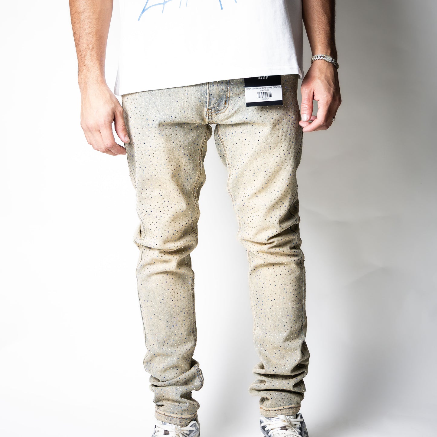 KDNK Multi-Rhinestone Skinny Fit [tm.blue]