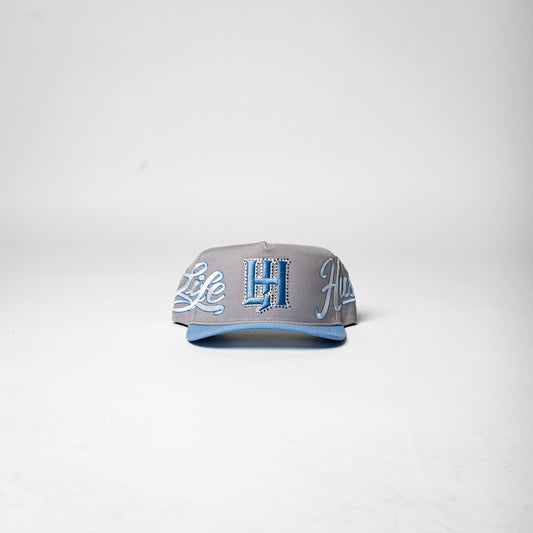 Life Hustlers SnapBack ( Grey / Light Blue )