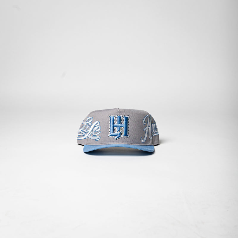 Life Hustlers SnapBack ( Grey / Light Blue )