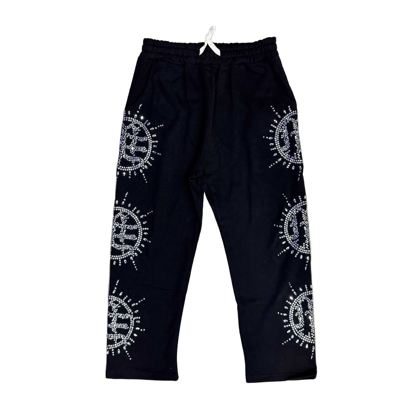 Mixed Emotion Sweaterpants Black Rhinestones