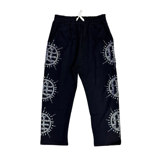 Mixed Emotion Sweaterpants Black Rhinestones