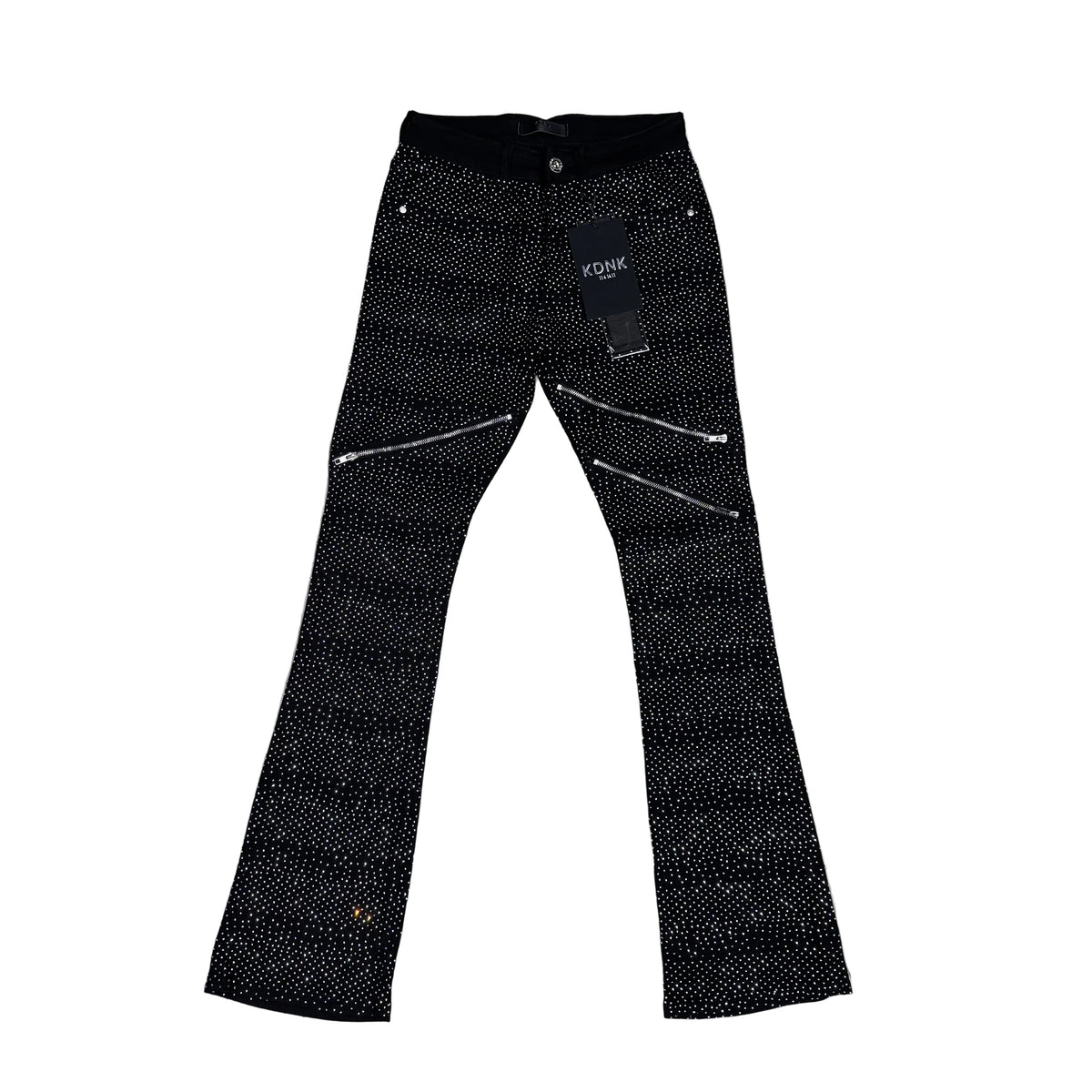 KDNK Rhinestone Zipper Pants [black]