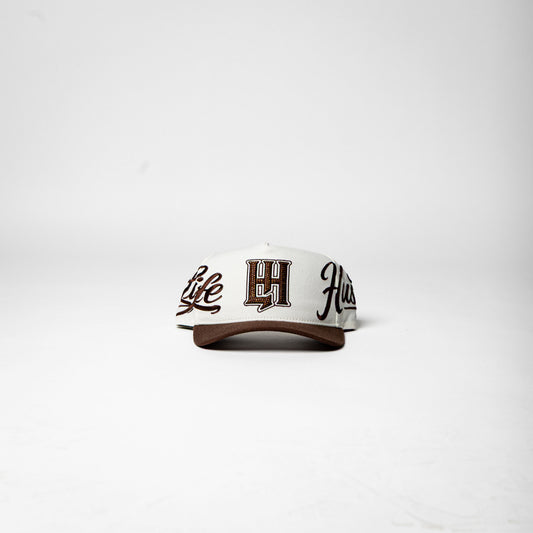 Life Hustlers SnapBack ( Cream / Brown )