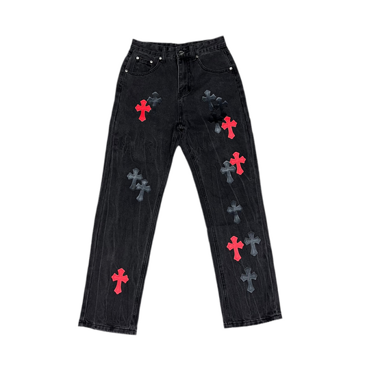 Chrom€ He@rts Jeans [black/red]