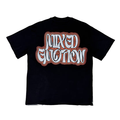 Mixed Emotion “Twin” Rhinestone Black Tee