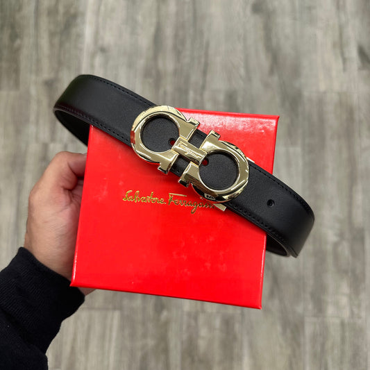 Ferragamo Classic Gold Buckle [black]