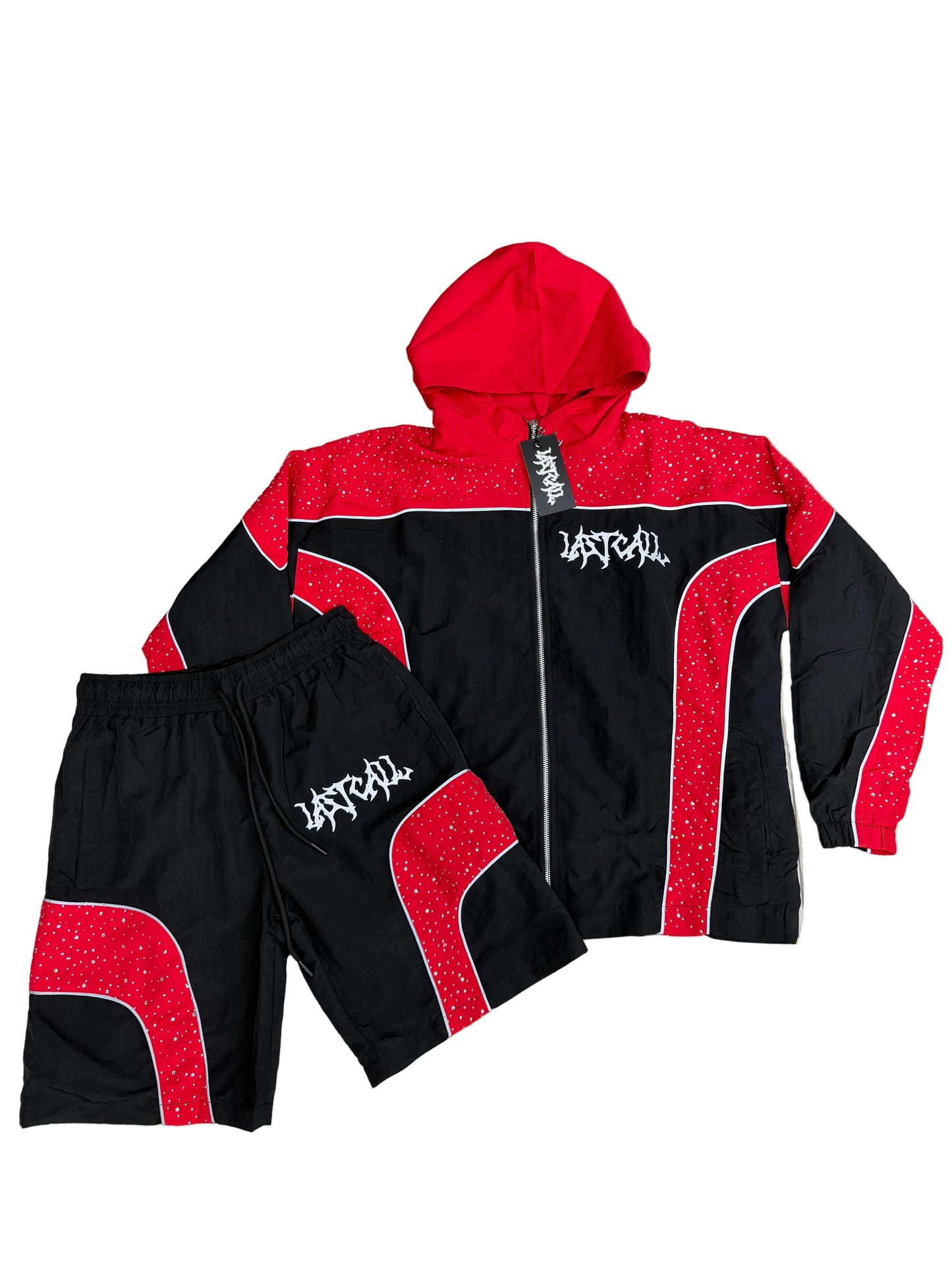 Last Call Set Rhinestone “ Black / Red ” ( Short )