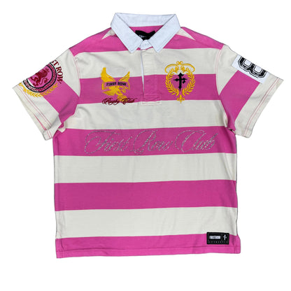 First Row ( Pink / White Polo )
