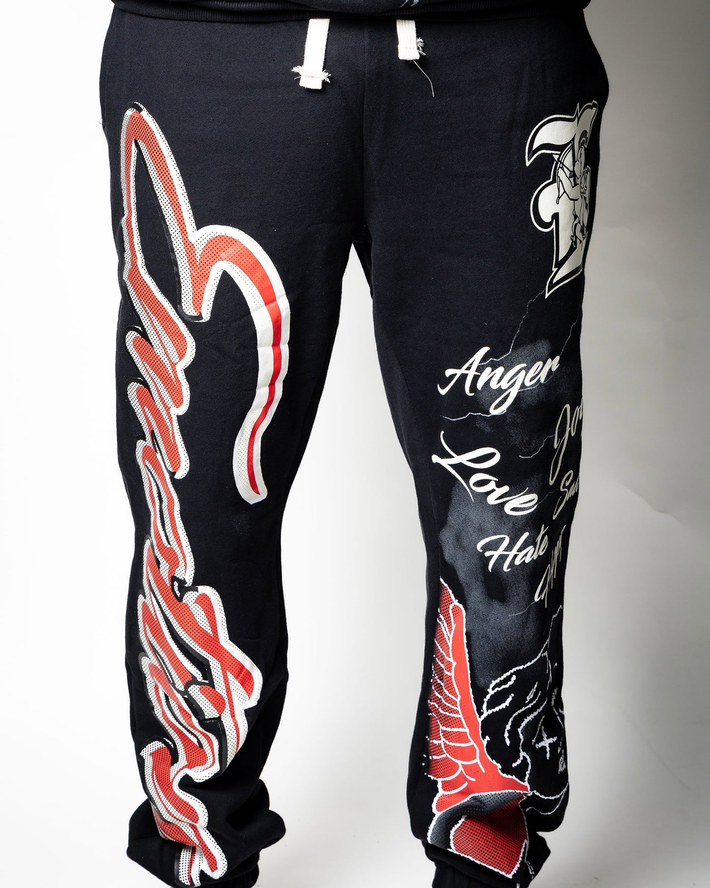 Mixed Emotion Sweaterpants Black “ Love, Joy, Hate ”