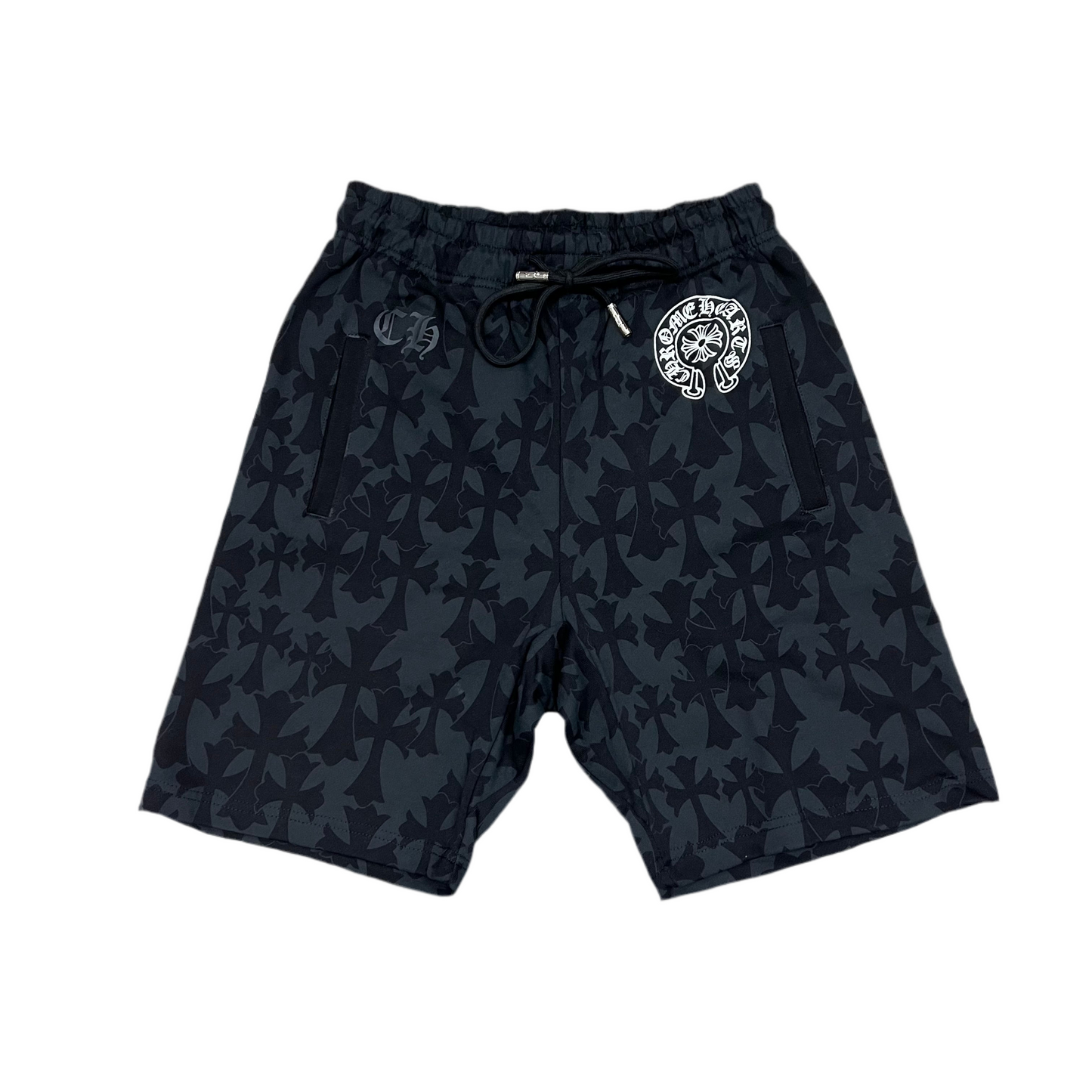 Chrom€ He@rts Black Short Crosses