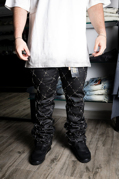 VICIOUS Coated Black Stitching Stone Flare