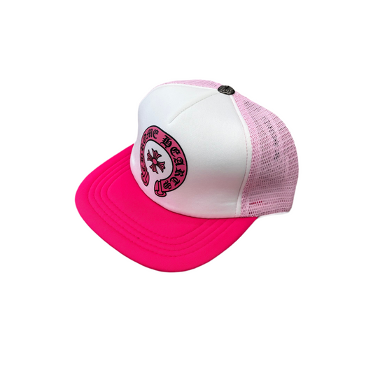 Chrom€ He@rts Trucker Hat [fuschia pink]