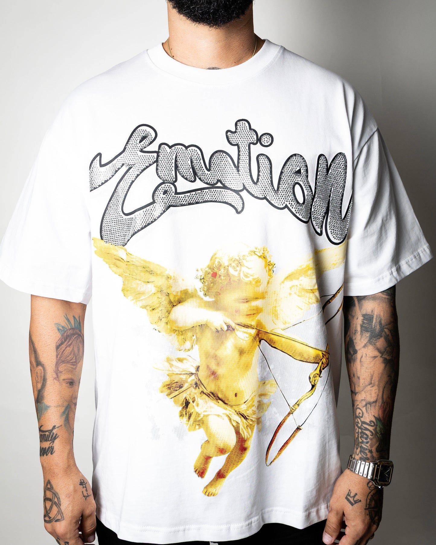 Mixed Emotion White Rhinestone Angel