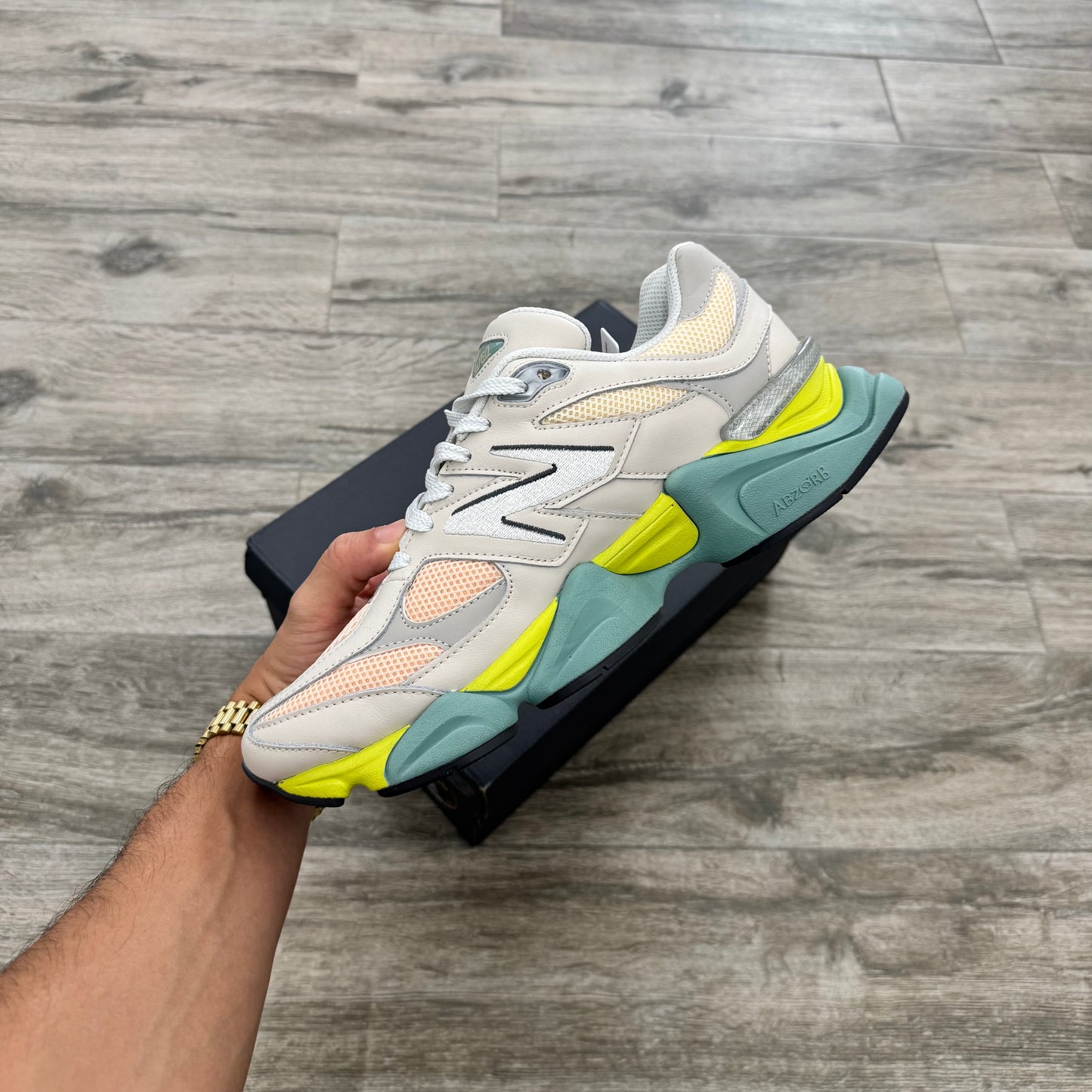 New Balance 9060 Moonbeam Vintage Rose Lime