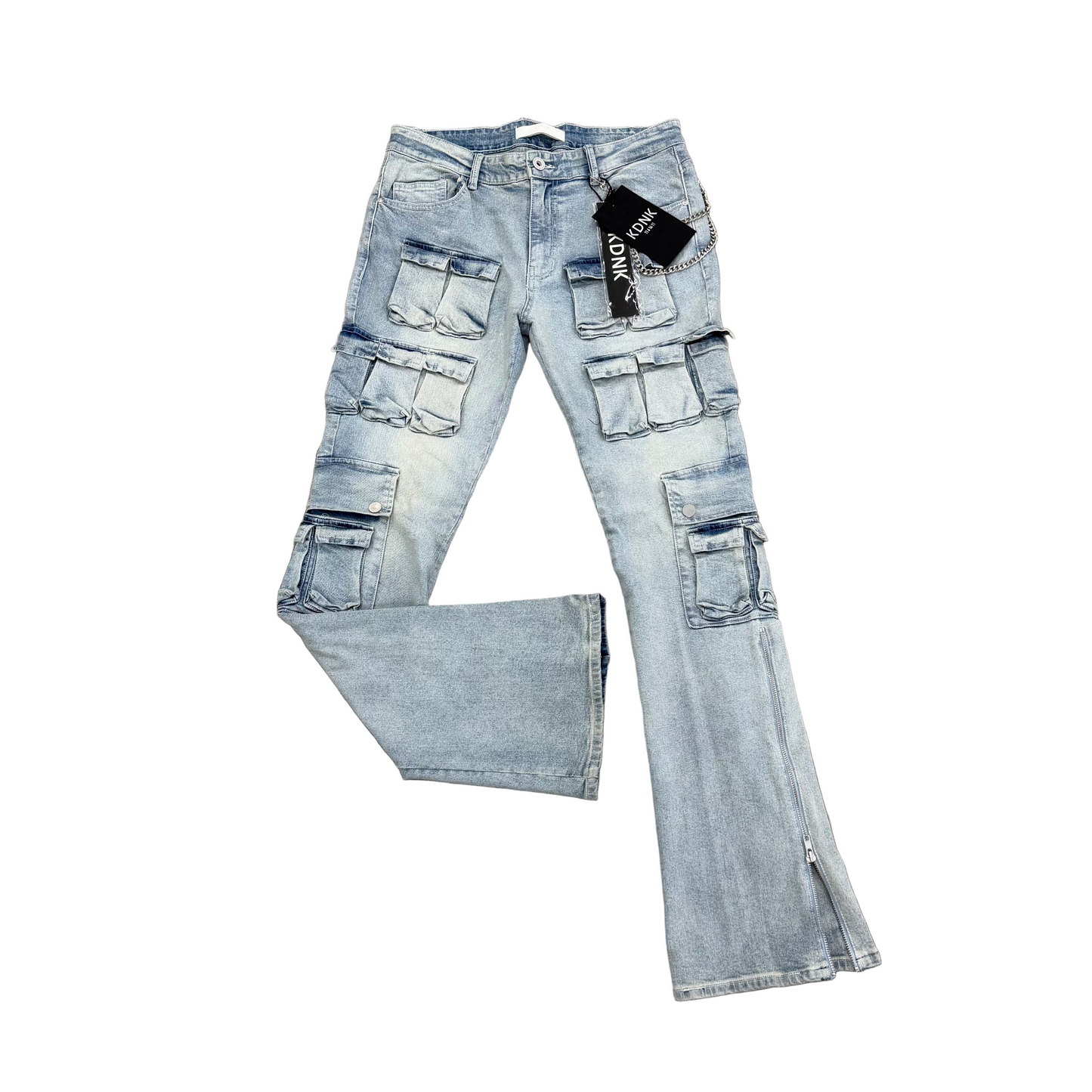 KDNK Multi Cargo Zipper Skinny Flare Fit [lt.blue]