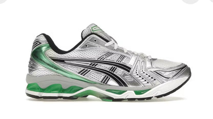 Asics Gel-Kayano 14 blanco y verde malaquita