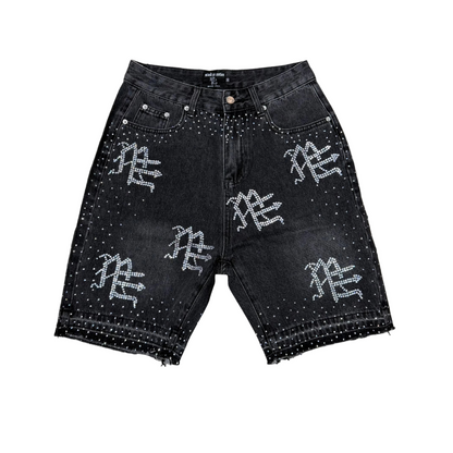 Mixed Emotion Black ME Rhinestones Denim