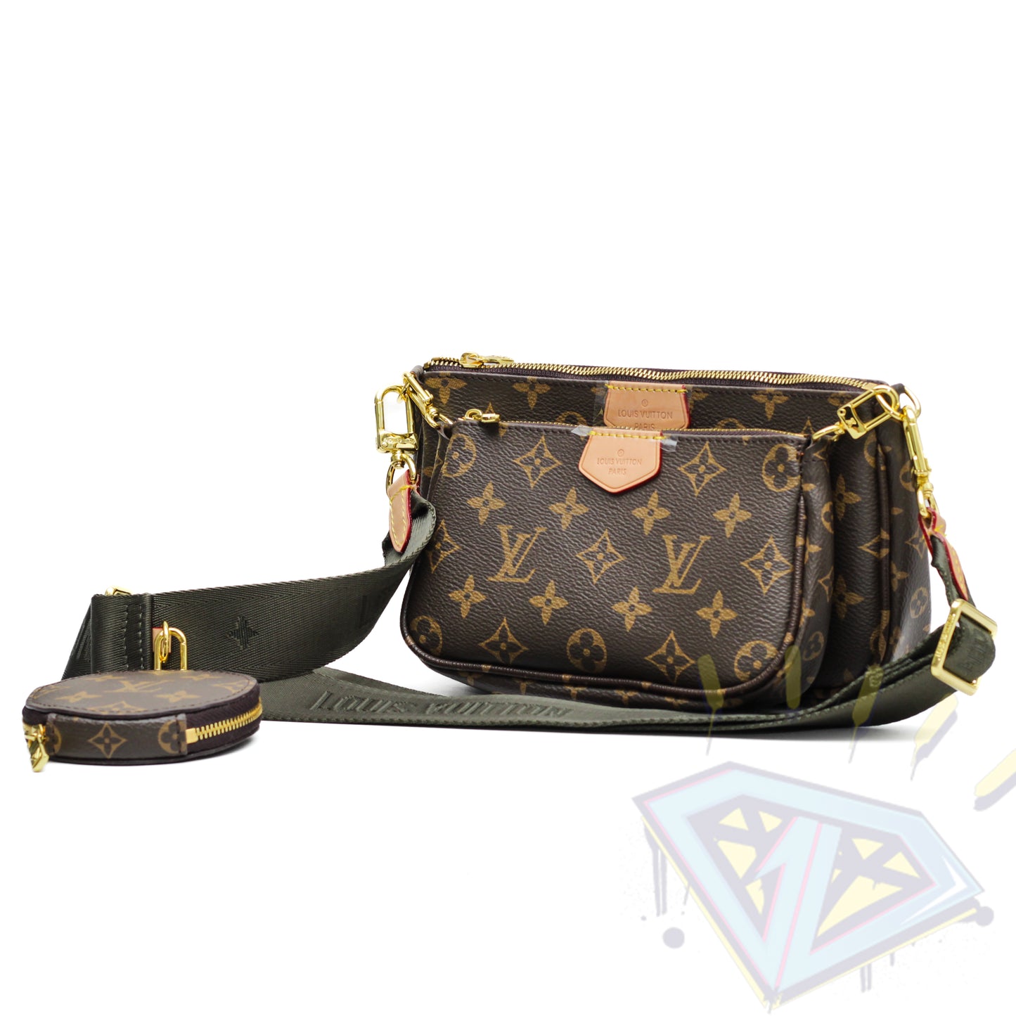 Women LV Messenger Trio Green